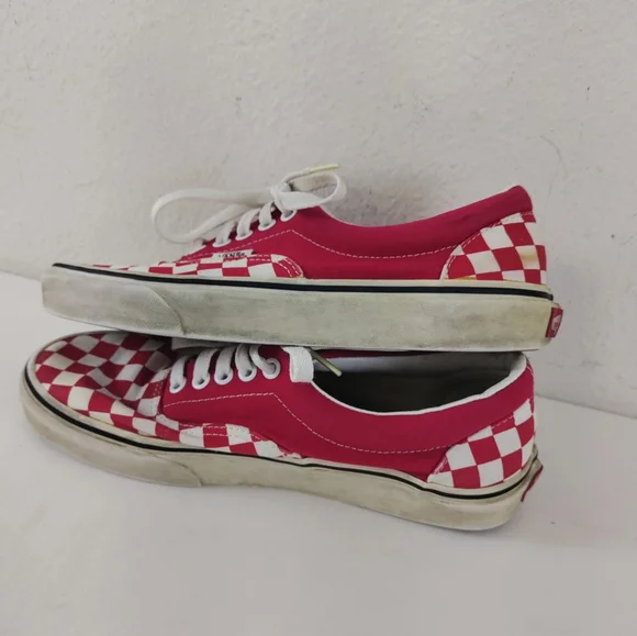 Vans Unisex Red Checkered Shoes Size Mens 7 Womens 8.5 (507452) - Picture 3 of 12